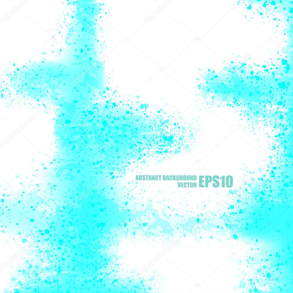 Abstract grunge background in blue and white with splashes of color