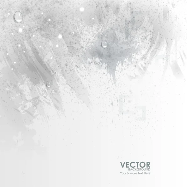 Fondo artístico abstracto gris con gotas de agua — Vector de stock