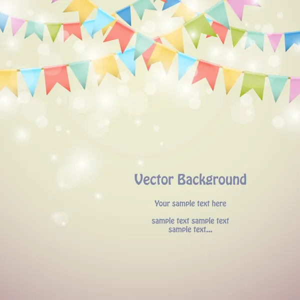 Fondo de vacaciones con banderas de bunting de colores . — Vector de stock