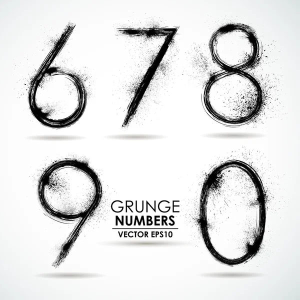 Set grunge numaraları — Stok Vektör