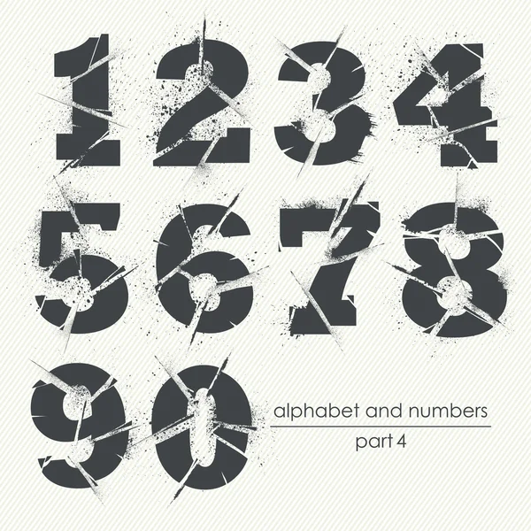 Ragged grunge alfabet med blæk splatter – Stock-vektor