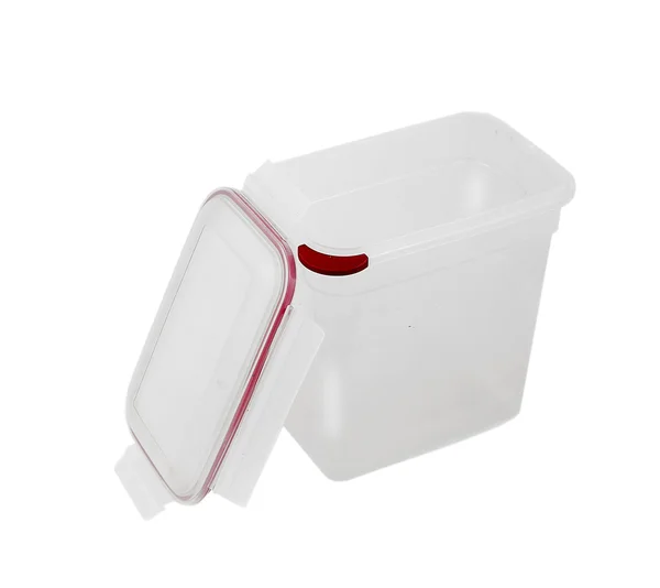 Deep polypropylene food container with lockable lid. — Stock Photo, Image