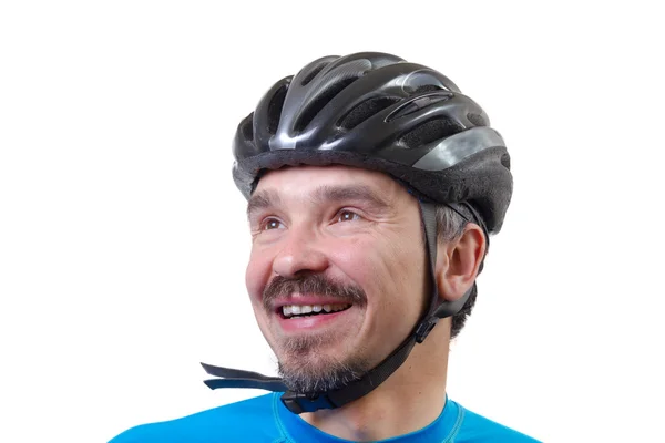 Взрослый в велосипедном шлеме — стоковое фото