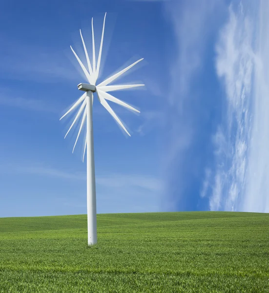 Moinho de vento gerador de energia . — Fotografia de Stock