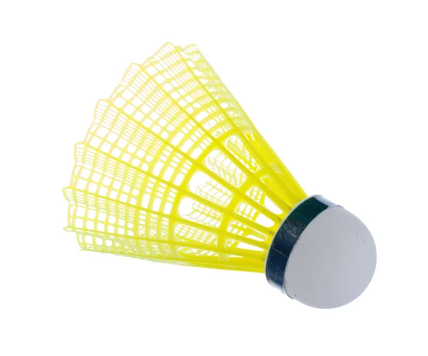Badminton shuttle isolado em bacjground branco . — Fotografia de Stock
