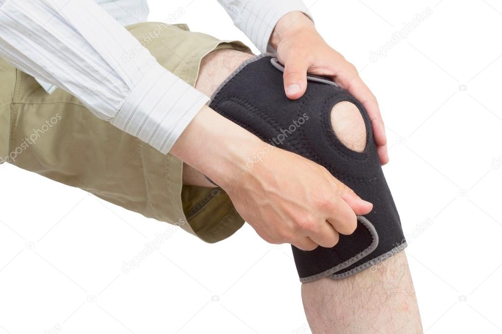 Neoprene knee brace.