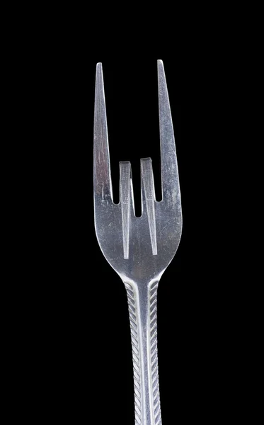 Bent metal fork, heavy metal. — Stock Photo, Image