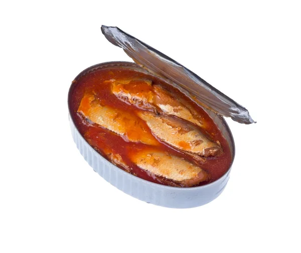 Canned sardines in tomato sauce — Stock Photo, Image