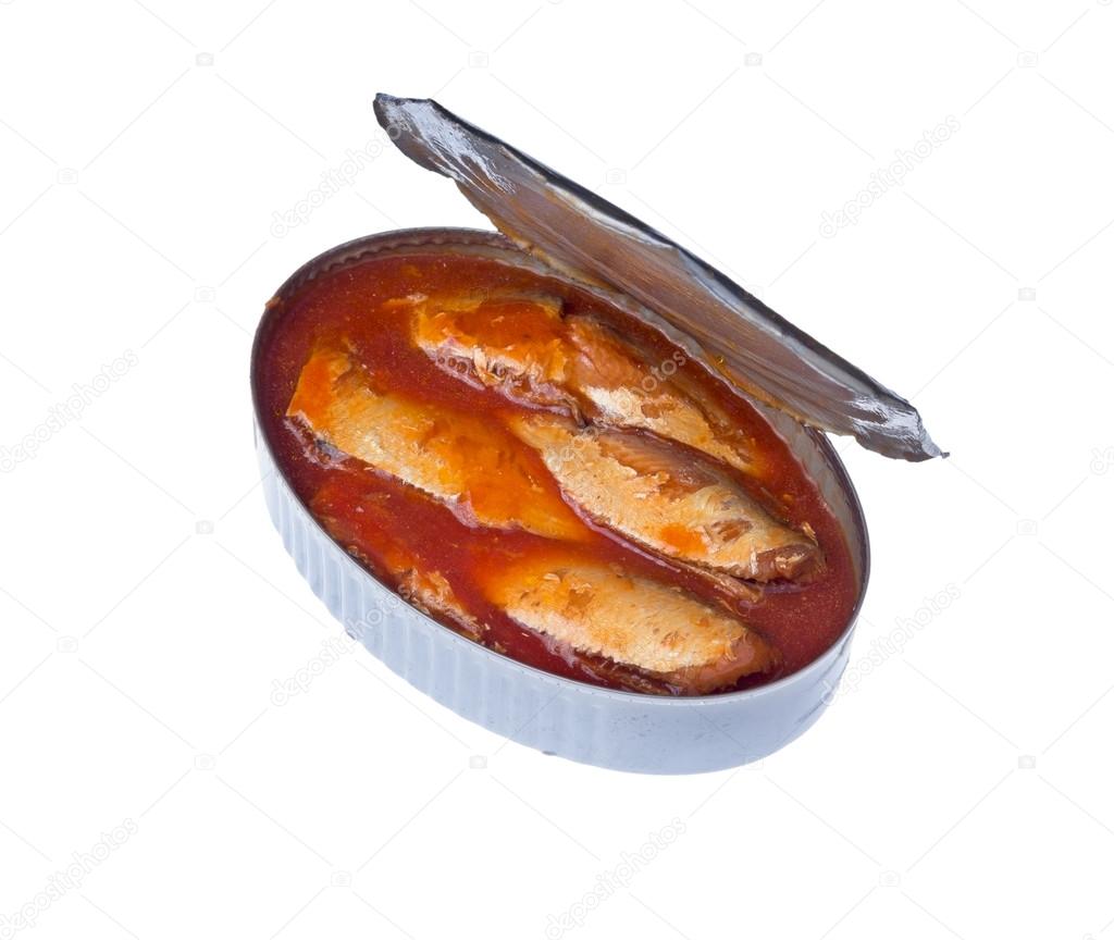Canned sardines in tomato sauce — Stock Photo © snyfer 30631213