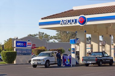 SACRAMENTO, USA - SEPTEMBER 13: ARCO pump station on September 1 clipart