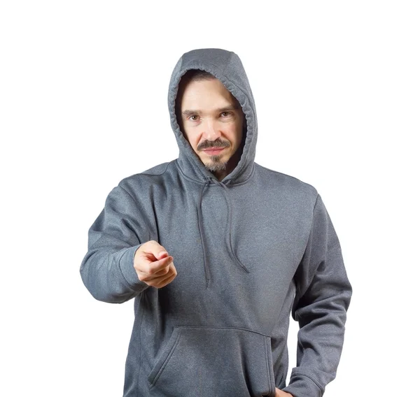 Volwassen man in hoody — Stockfoto