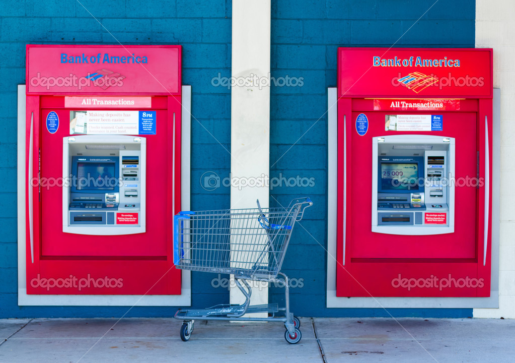 SACRAMENTO, USA - SEPTEMBER 23: Bank of America ATMs on September 23, 2013 in Sacramento, California. The Bank of America Corporation is an American multinational banking and financial services corporation.