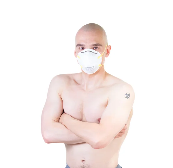 Patienten i respirator mask. — Stockfoto