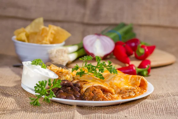 Southwest beef enchilada. — Stock Photo, Image