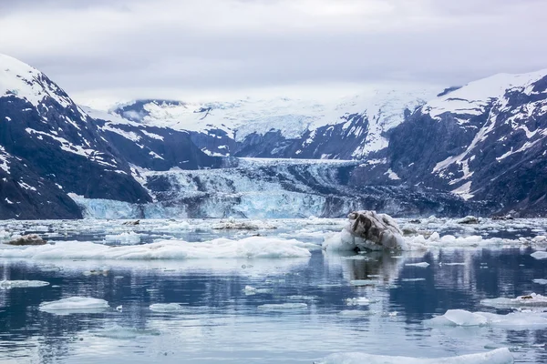 John Hopkins Gletscher an trüben Tag im Glacier-Bay-Nationalpark. — Stockfoto