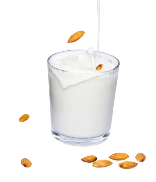 Glass of almond milk. — Stock Photo, Image