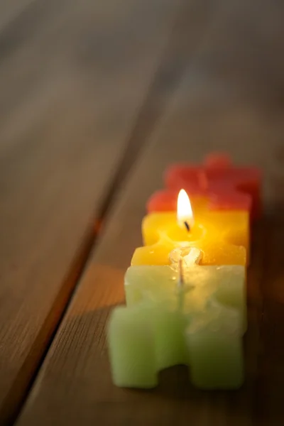 Candle-yllow colour traffic light — Stock Photo, Image