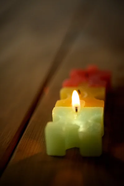 Candle-green colour traffic light — Stock Photo, Image