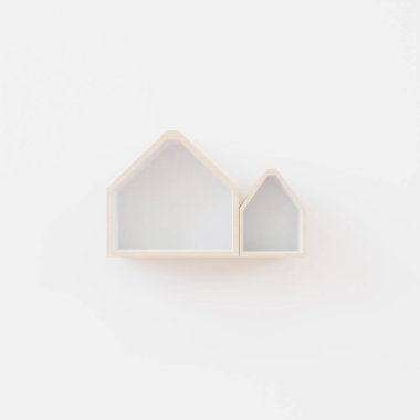 ahşap Hexagon raf fotokopi alanı, Japon stili, çocuk odası, izole arkaplan