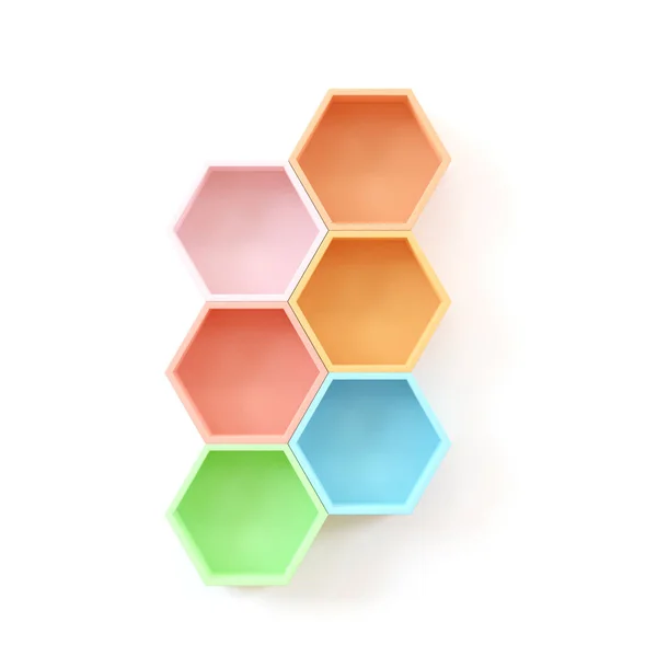 Wooden Hexagon Shelf Copy Space Mock Japanese Style Kid Room — Stockfoto