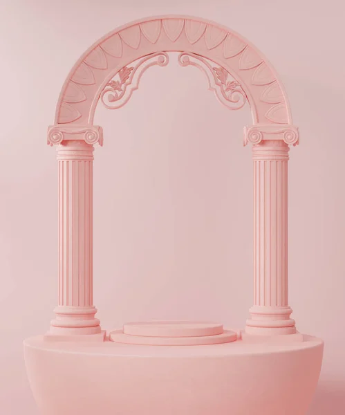 Cosmetic background for product presentation.minimal podium for fashion magazine illustration,beauty and cosmetics product. 3d render illustration