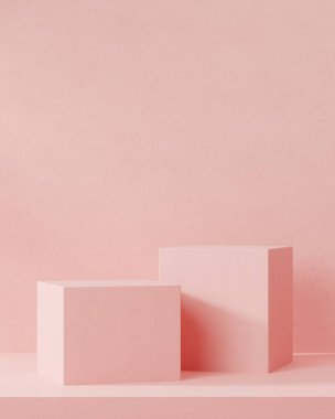 Cosmetic background for product presentation.minimal podium for fashion magazine illustration,beauty and cosmetics product. 3d render illustration