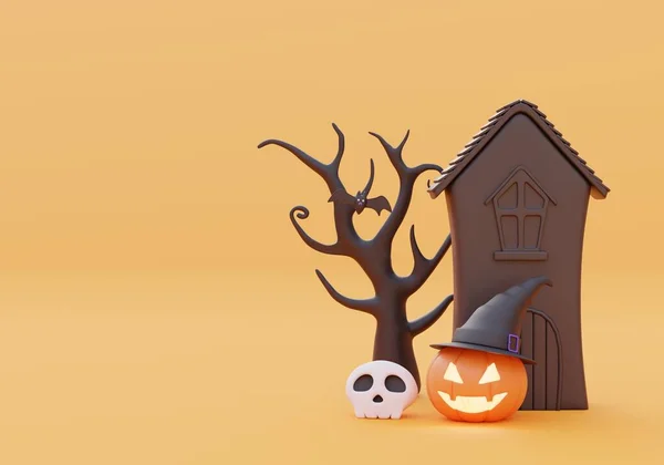 Happy Halloween Background Banner Copy Space Product Illustration — 스톡 사진