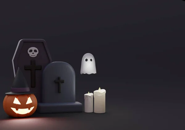 Happy Halloween Background Banner Copy Space Product Illustration — 스톡 사진