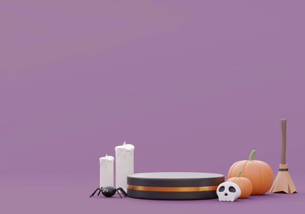 Happy Halloween Background Banner Podium Product Illustration — Photo