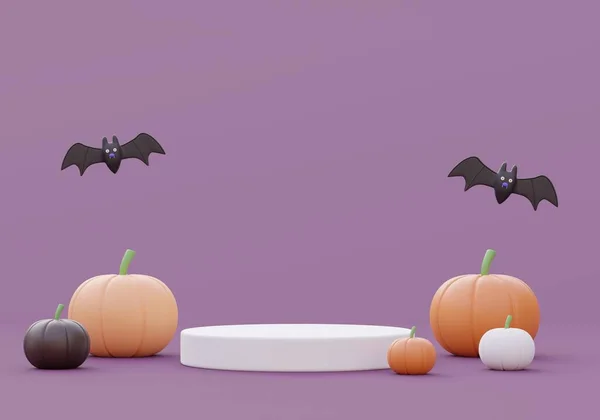 Happy Halloween Background Banner Podium Product Illustration — Foto Stock
