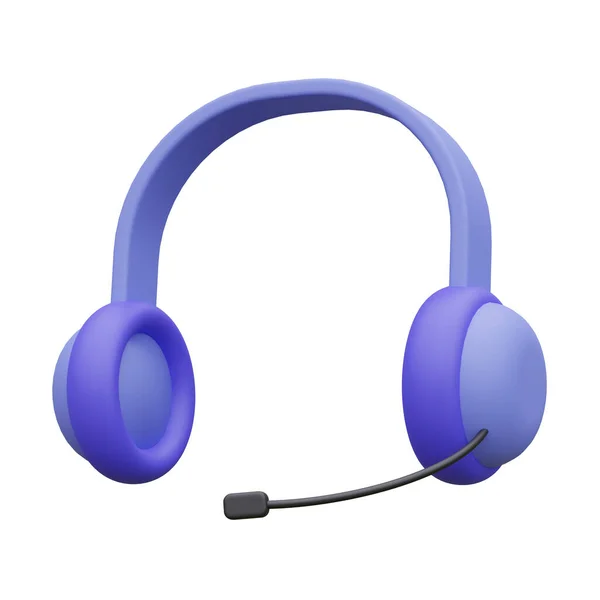 Headphone Isolated Icon White Background Rendering Illustration — Stock Photo, Image