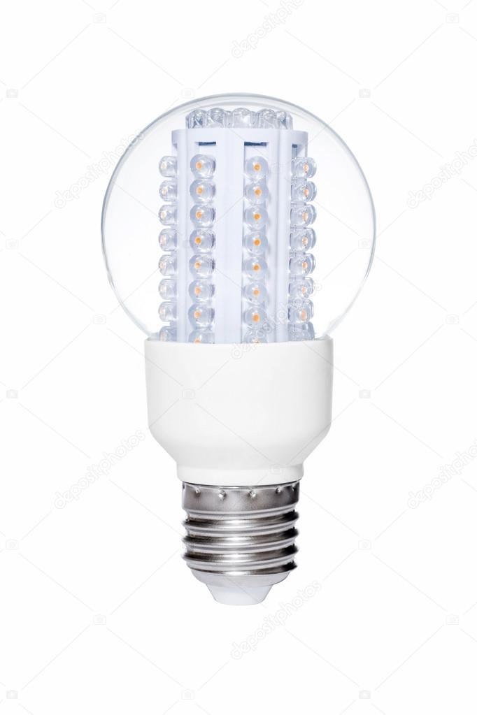 LED lights bulb isolated of white