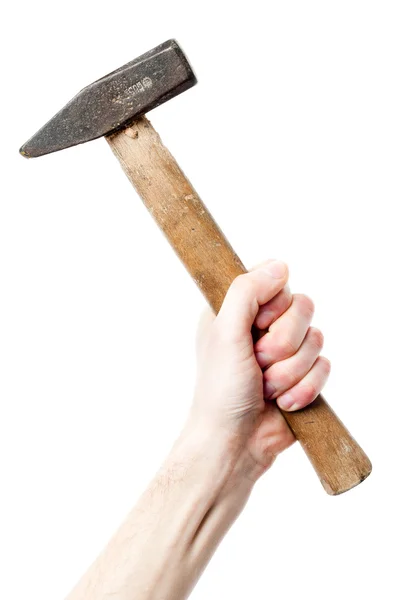 Hand holding a big hammer — Stock Photo, Image