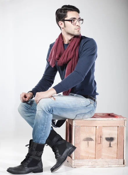 Attractive man posing in the studio — Stock Photo, Image