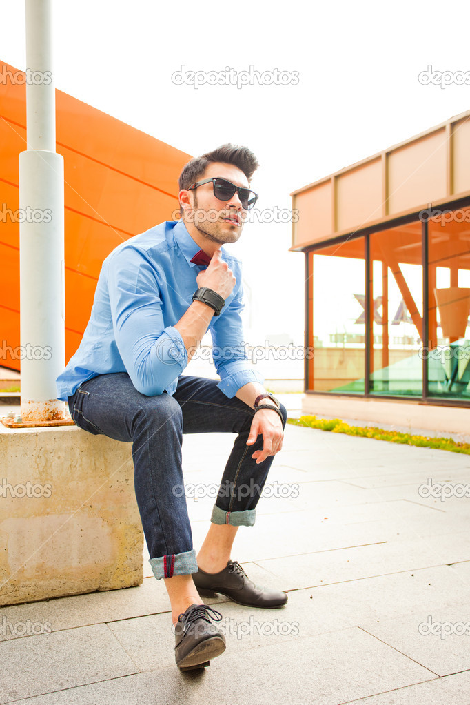 Handsome Young Male Model Posing Outdoors Stock Image - Image of cute,  model: 24876787