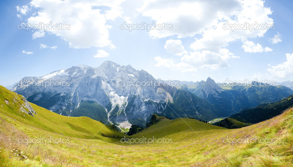 beautiful mountain panorama - marmolada glacier - high resolutio