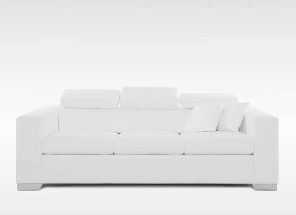 White leather couch isolated on white background — Stock Photo, Image