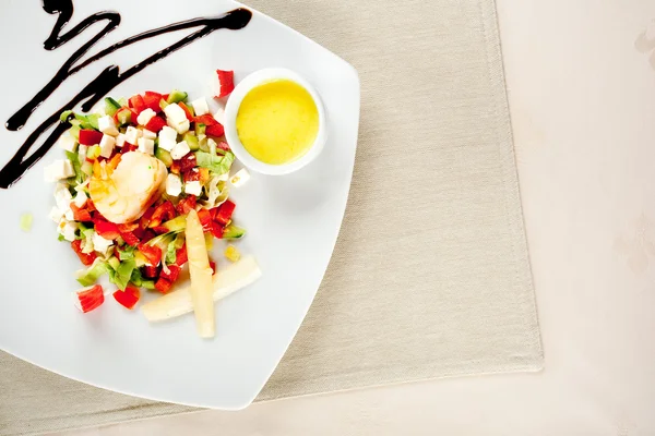 Delicious salad on dish — Stock Photo, Image