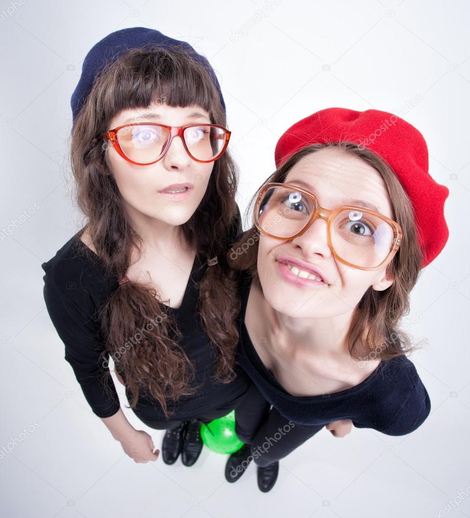 Two cute girls wearing granny's glasses having fun and making funny faces Stock Photo by ©matusciac 28866123 Two cute girls wearing granny's glasses having fun and making funny faces Stock Photo by ©matusciac 28866123