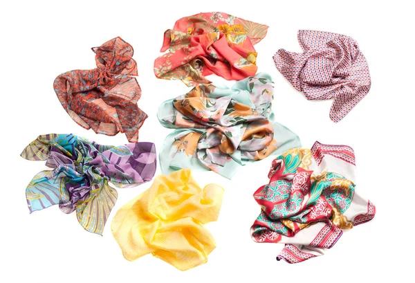 Scarf collection isolated on white — Stock Photo, Image