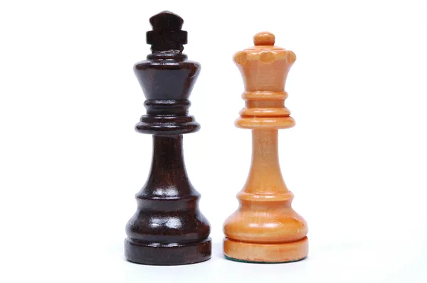 Piezas de ajedrez Rey y Reina —  Fotos de Stock