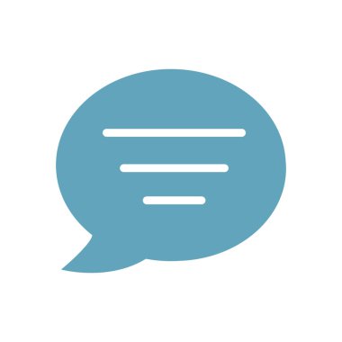 Beyaz üzerinde izole edilmiş konuşma balonu ikonu vektör çizimi