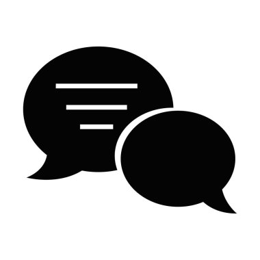 Sohbet düz simge vektör çizimi beyaz üzerine izole