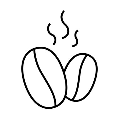 kahve çekirdeği simgesi çizgi vektör çizimi beyaz üzerine izole