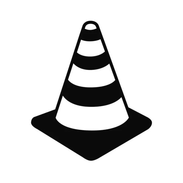 Illustration vectorielle d'icône de cône de circulation isolée sur blanc — Image vectorielle