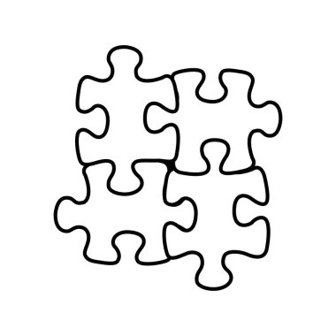 Beyaz arkaplan vektöründe bulmaca simgesi satırı izole edildi