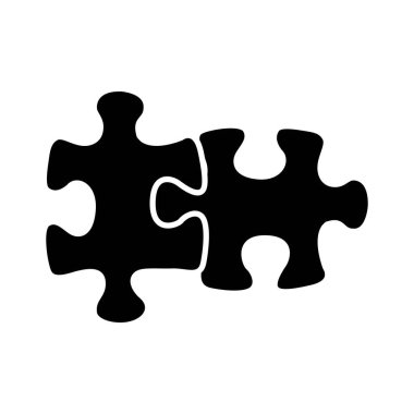 Beyaz arkaplanda izole edilmiş siyah simge vektör çizimi bulmacalarıName