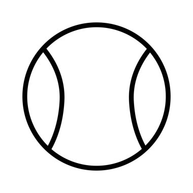 Beyaz arkaplan vektöründe izole edilmiş tenis çizgi topu simgesi