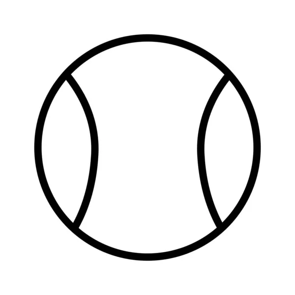 Tenis línea bola icono aislado en el vector de fondo blanco — Vector de stock