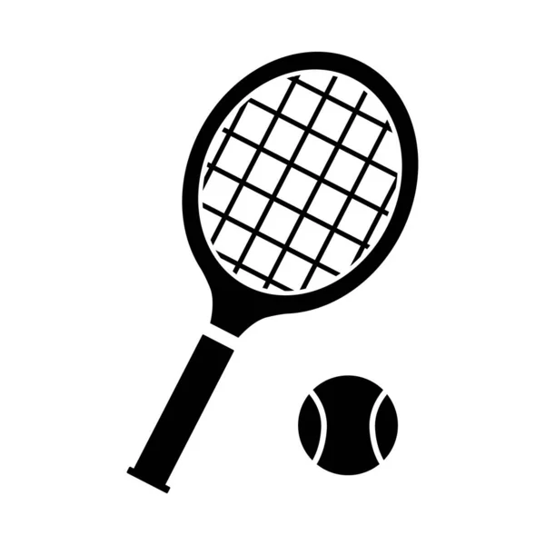 Ρακέτα τένις εικονίδιο του αθλητισμού ρακέτα τένις απομονώνονται σε λευκό — Διανυσματικό Αρχείο